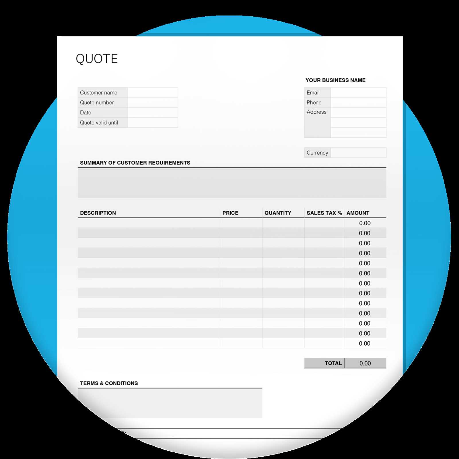 quote invoice template word