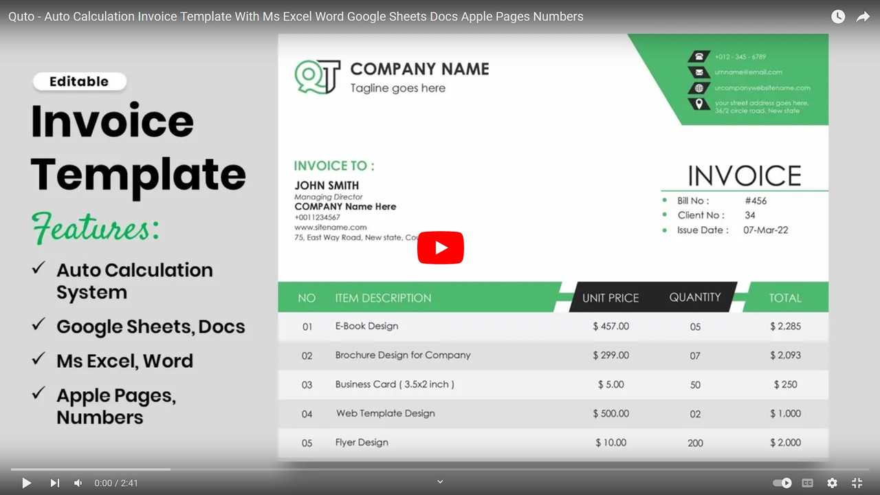 invoice template pages