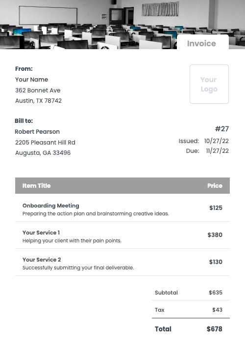 consultant invoice template