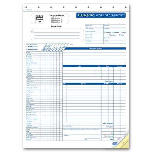 invoice template for plumbing services