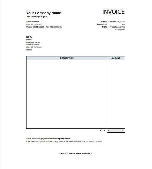 invoice on word template