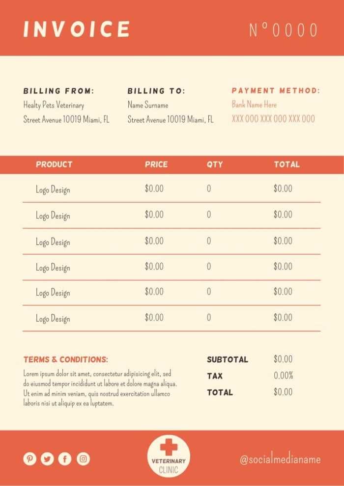 vet invoice template