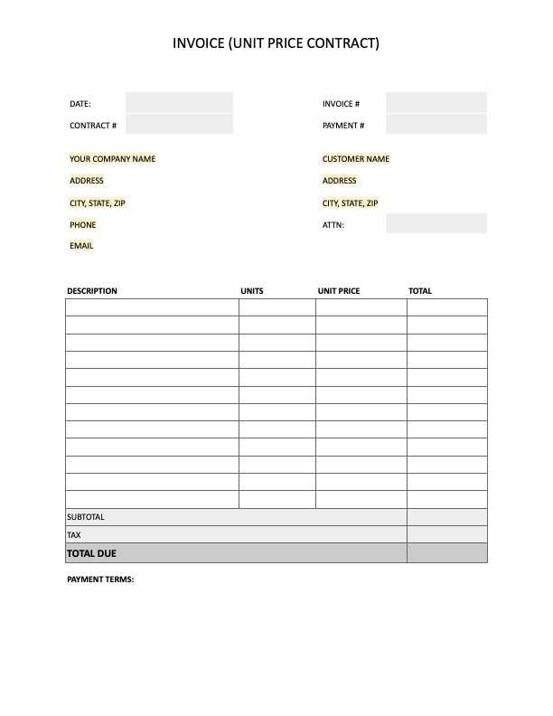 tailoring invoice template