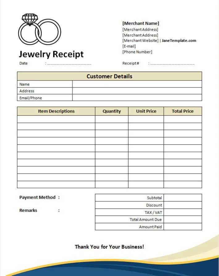 jewellery invoice template