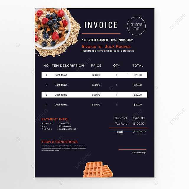 chef invoice template