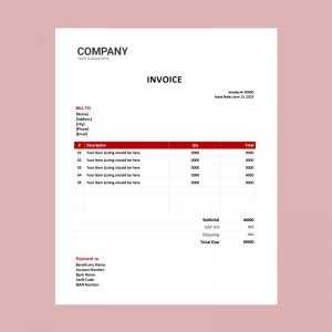 invoice template word document download