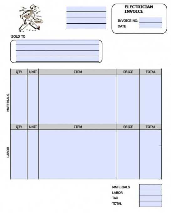 free electrical invoice templates download