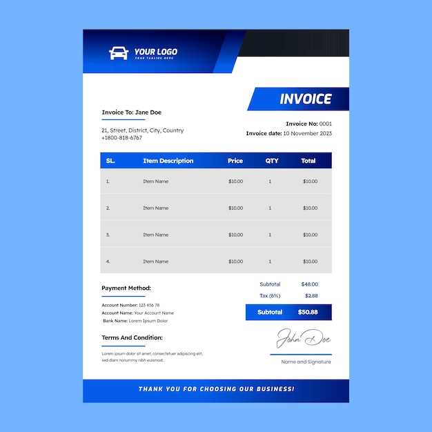 car rental invoice template free