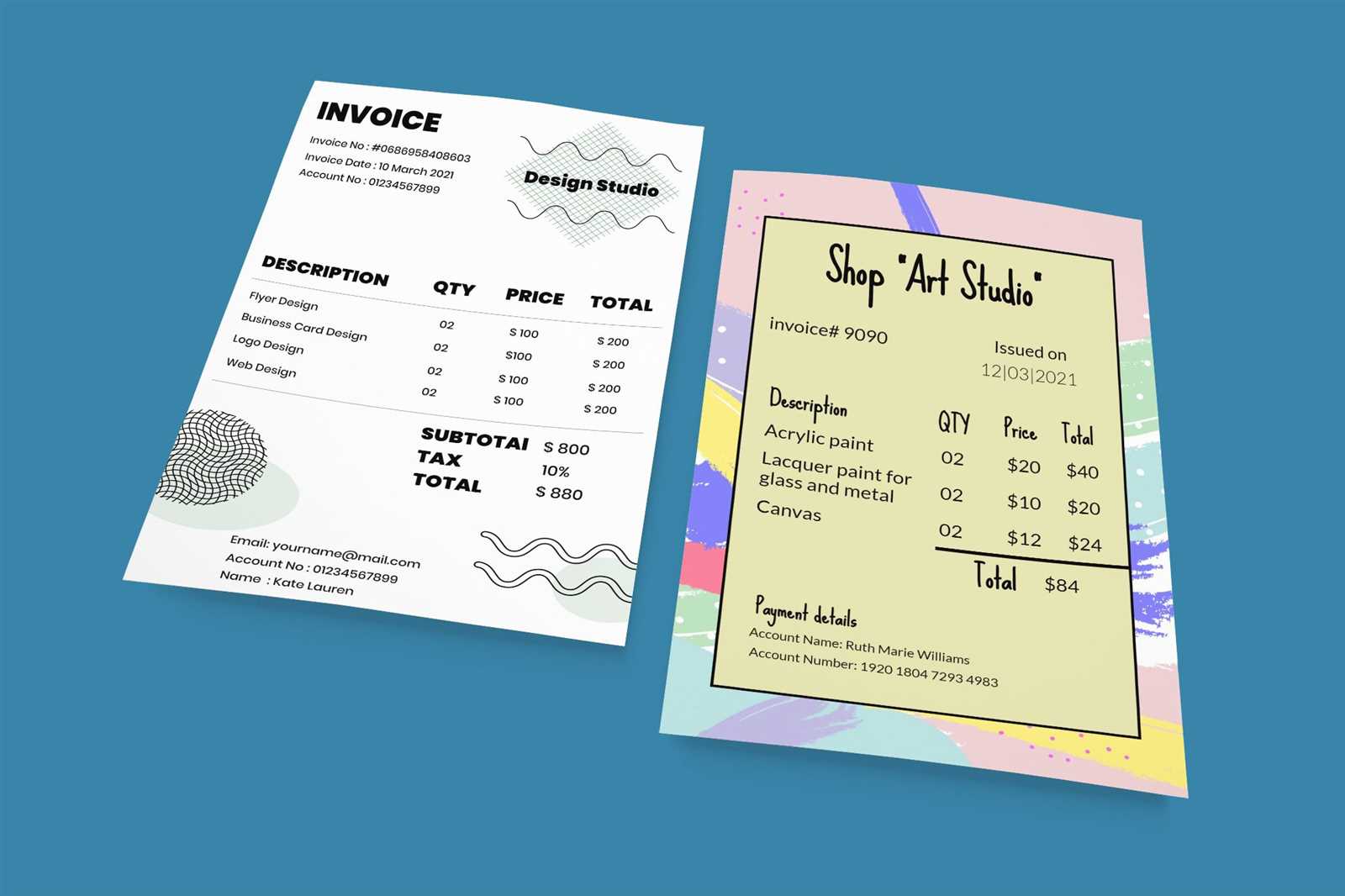 a5 invoice template