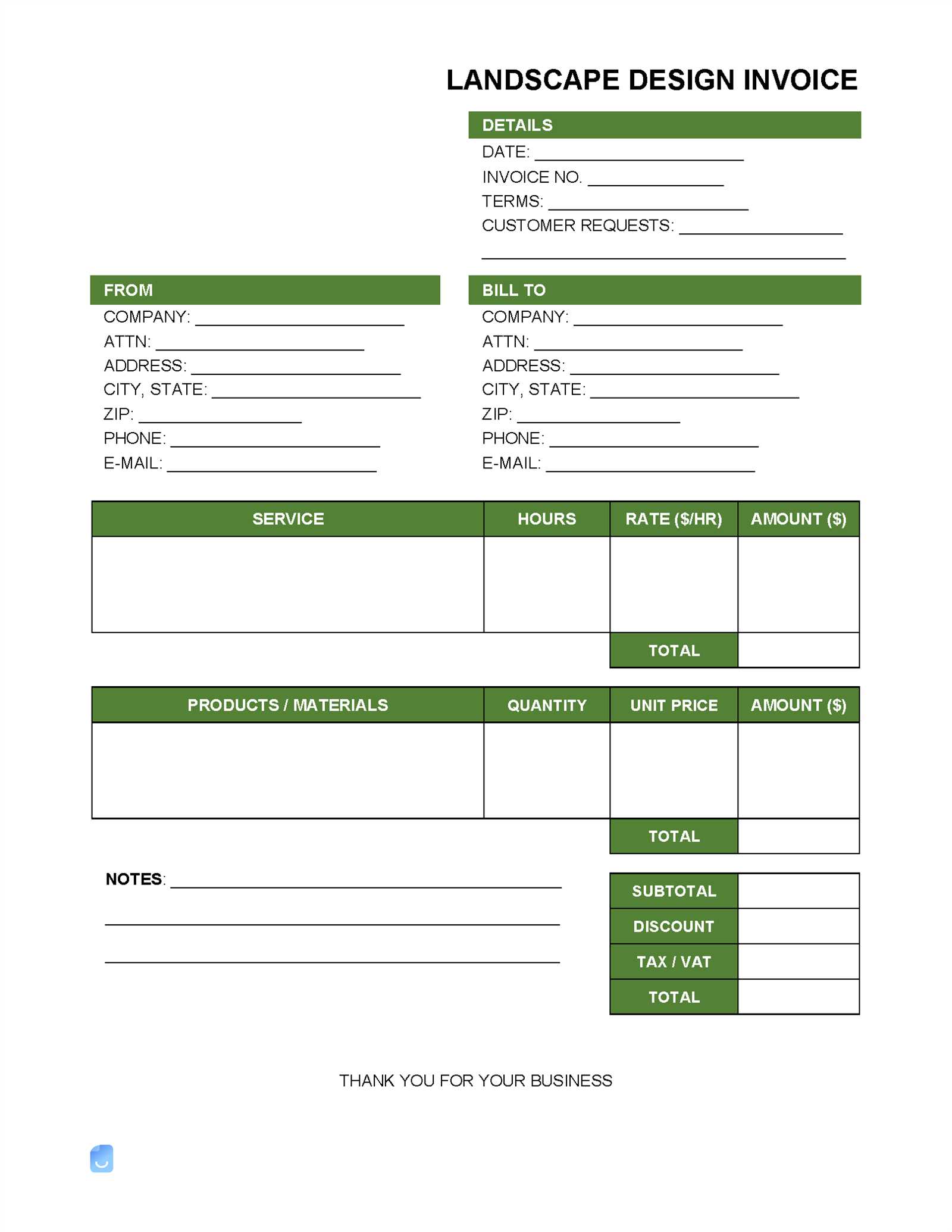 architect invoice template excel