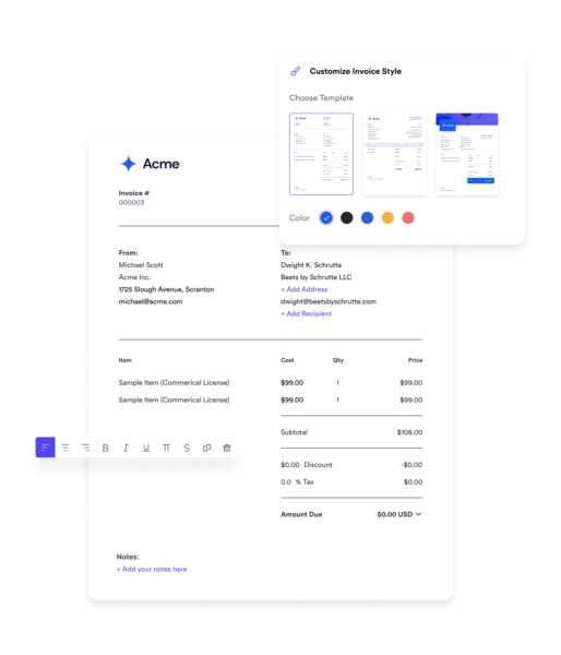 written invoice template