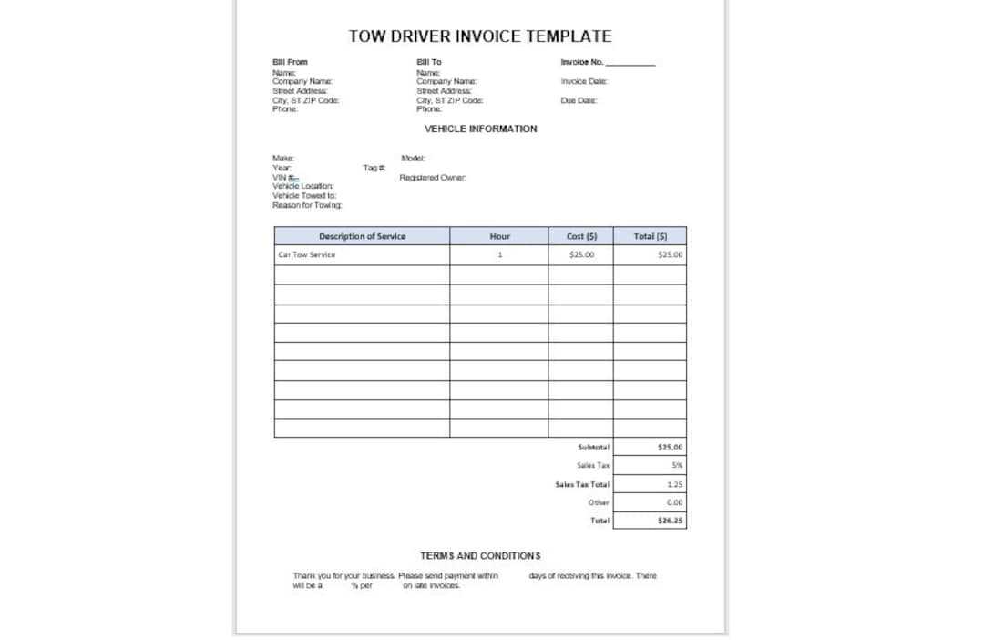 driver invoice template