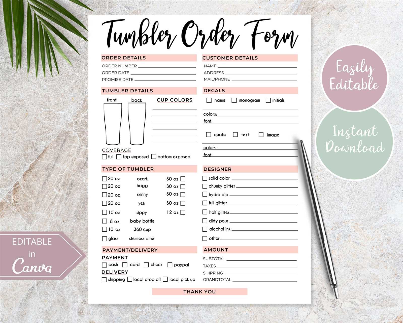 tumbler invoice template