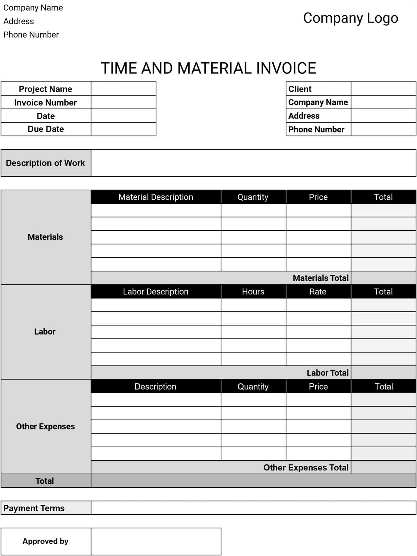 invoice template for hours worked