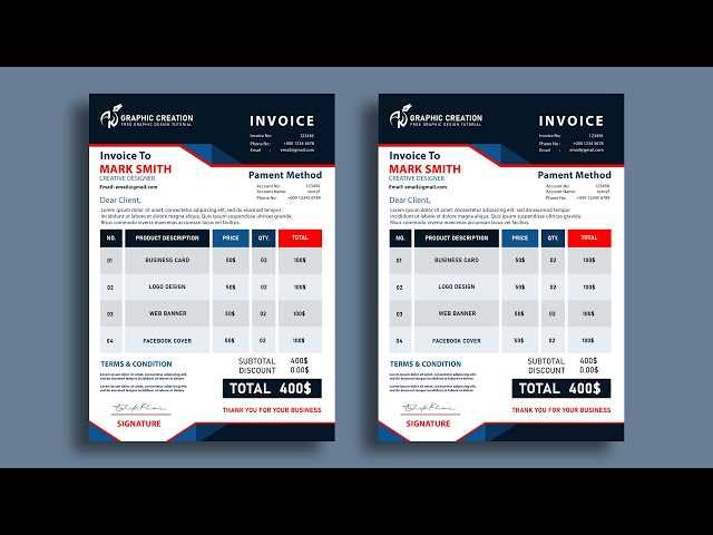 photoshop invoice template free