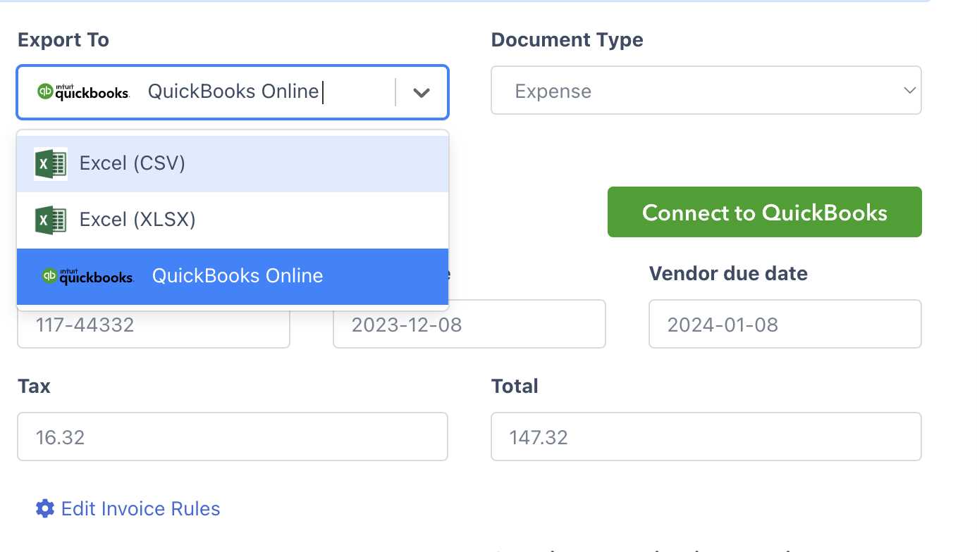 import invoice template into quickbooks