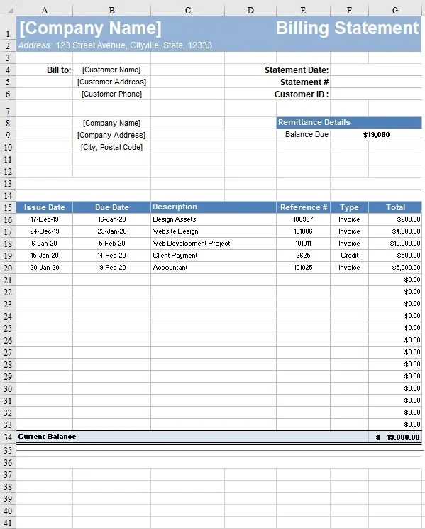 partial invoice template