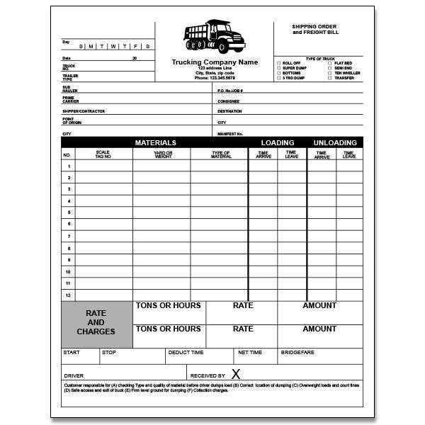 delivery driver invoice template