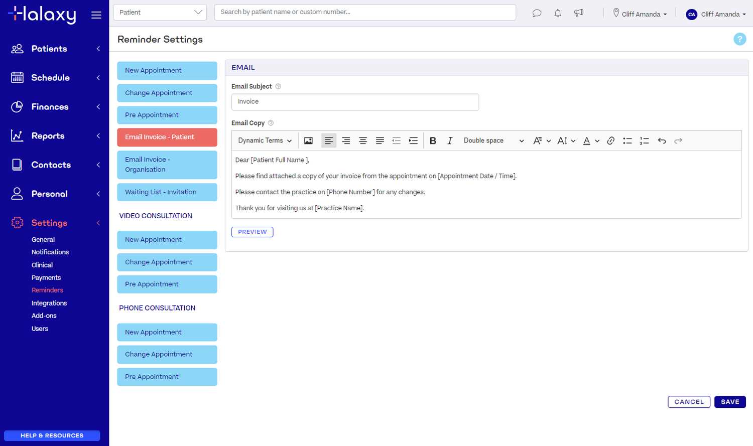 invoice email template