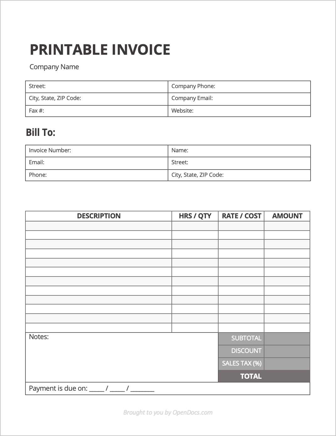 adobe pdf invoice template