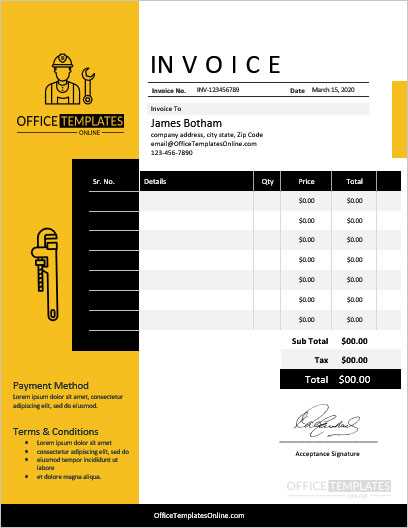 word billing invoice template