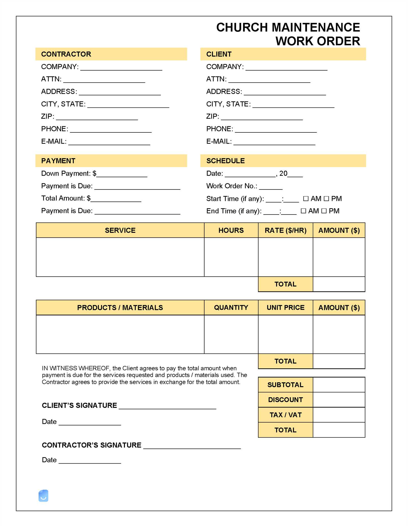 boat repair invoice template