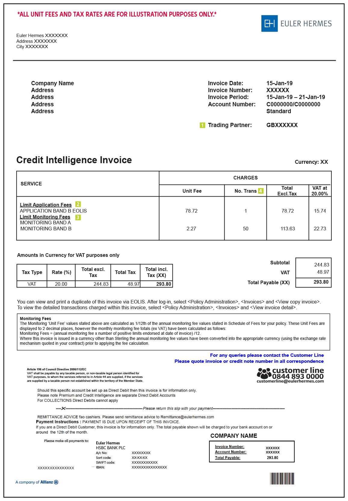 insurance invoice template free