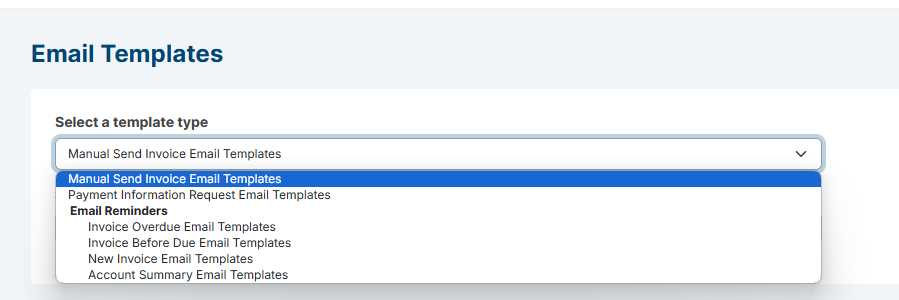 email template for sending invoice to customer