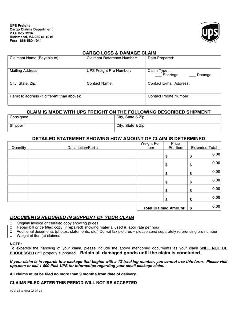 ups invoice template