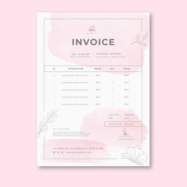 salon invoice template