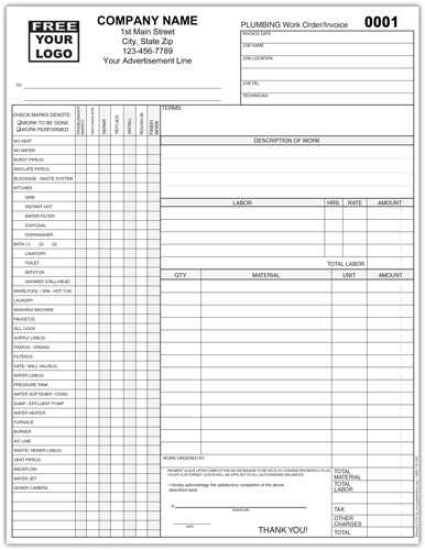 invoice template for plumbing services