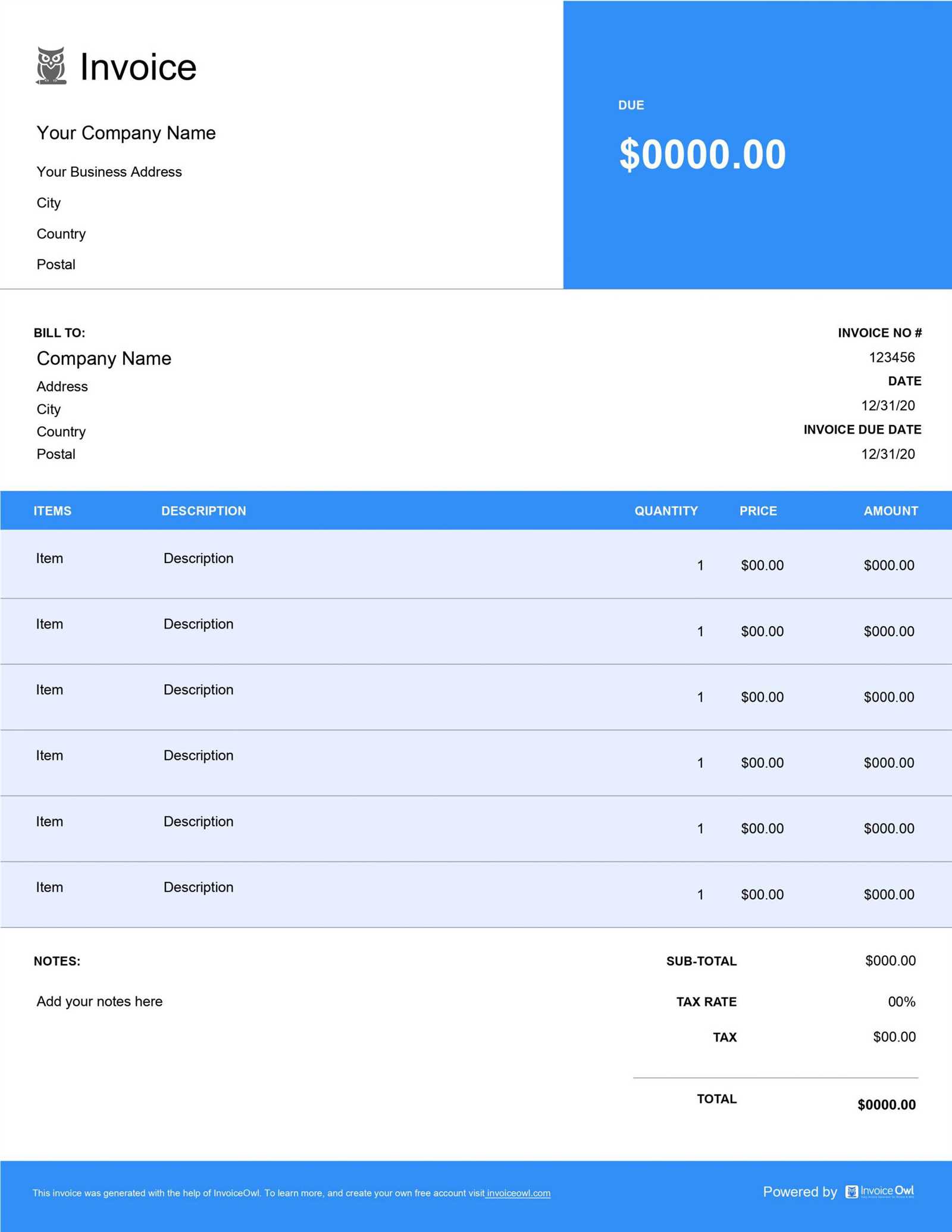 multi currency invoice template