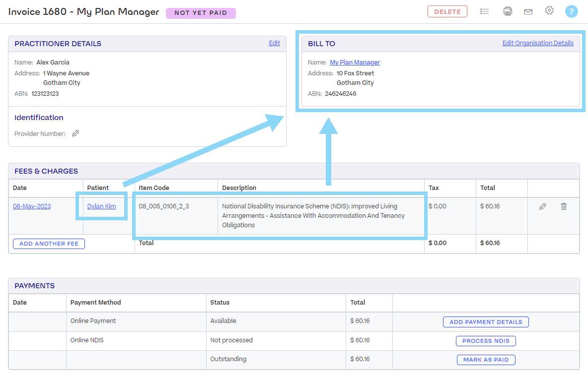 ndis invoice template