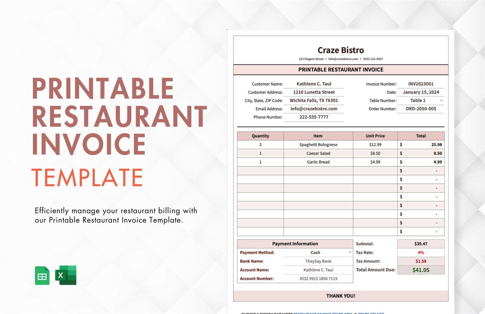 moving company invoice template