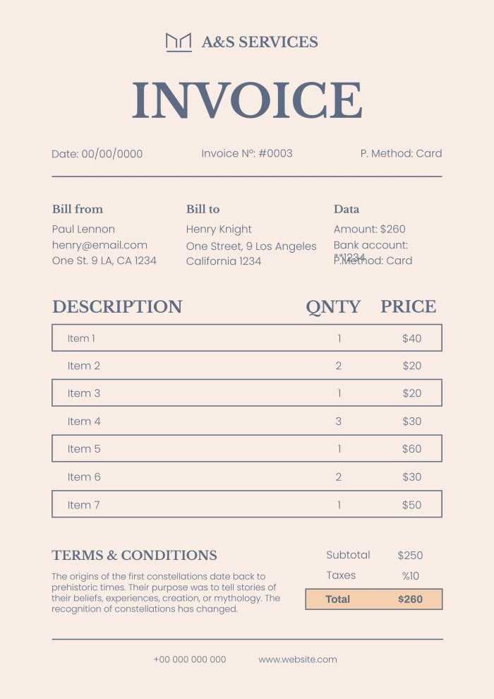 virtual assistant invoice template