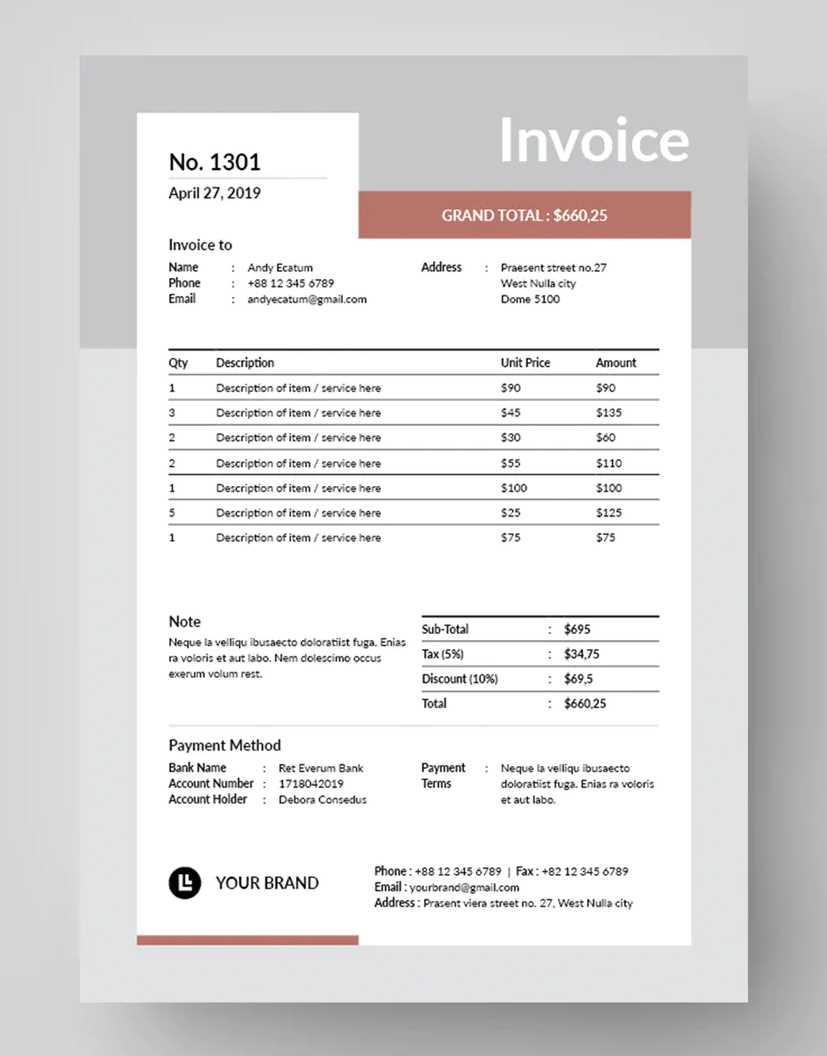 ms word invoice template download