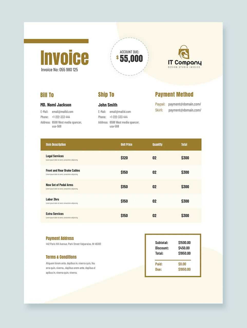 invoice template libreoffice