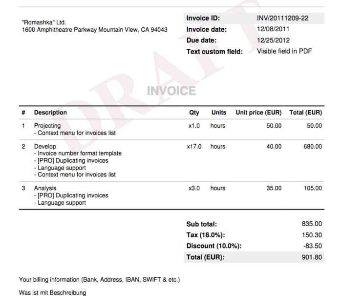 csv invoice template