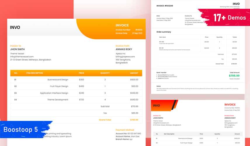 bootstrap 5 invoice template