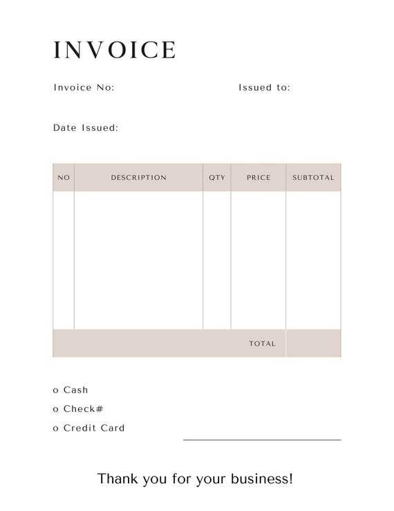 very simple invoice template