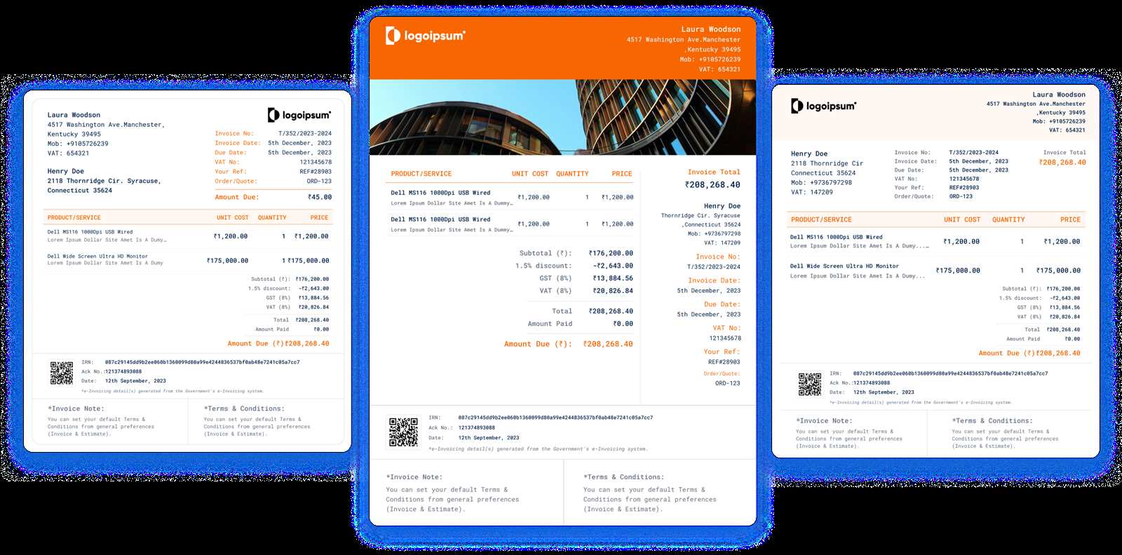 multi currency invoice template