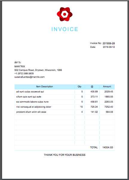 react invoice template