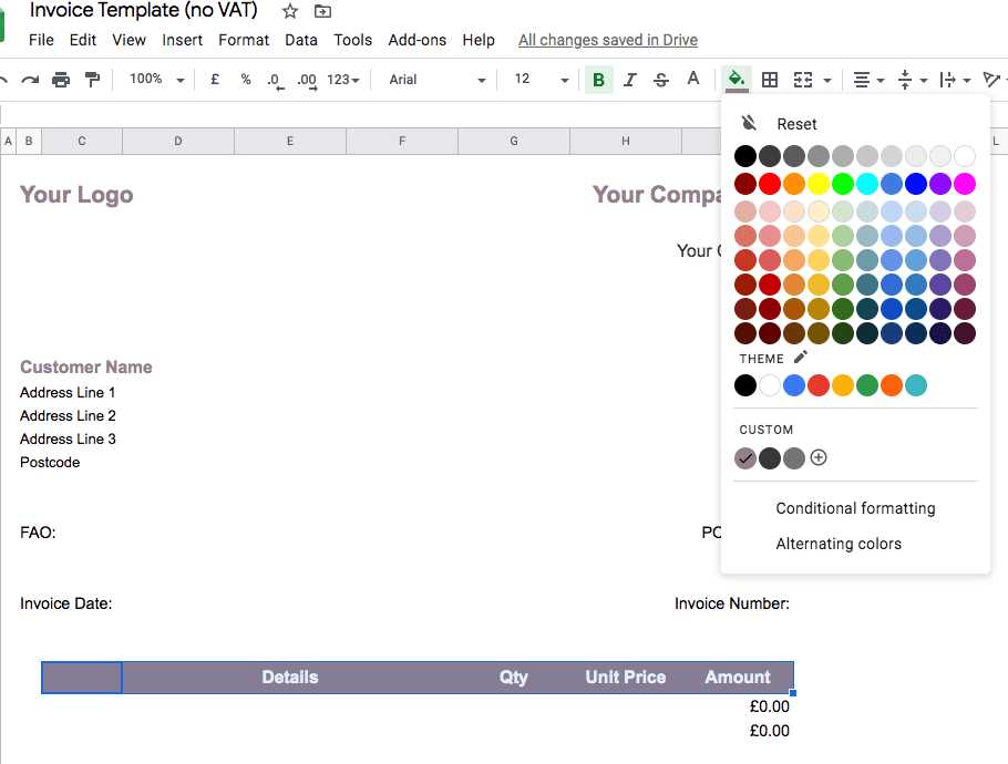 self employed invoice template uk