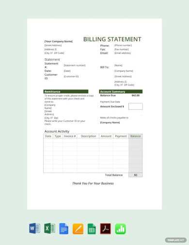 monthly invoice statement template