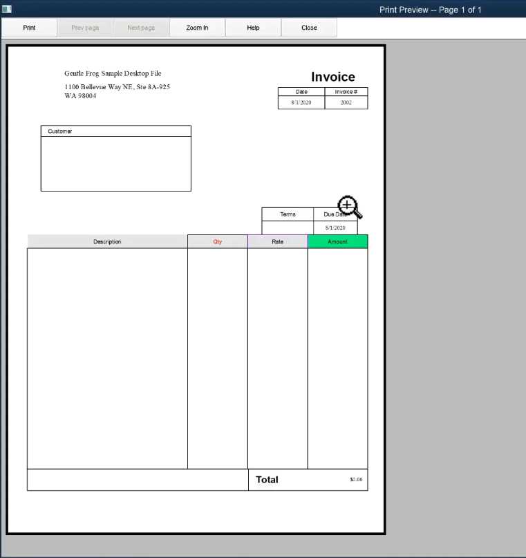 invoice template quickbooks