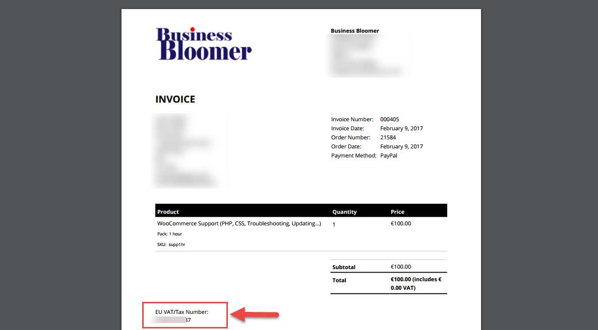 woocommerce pdf invoice template