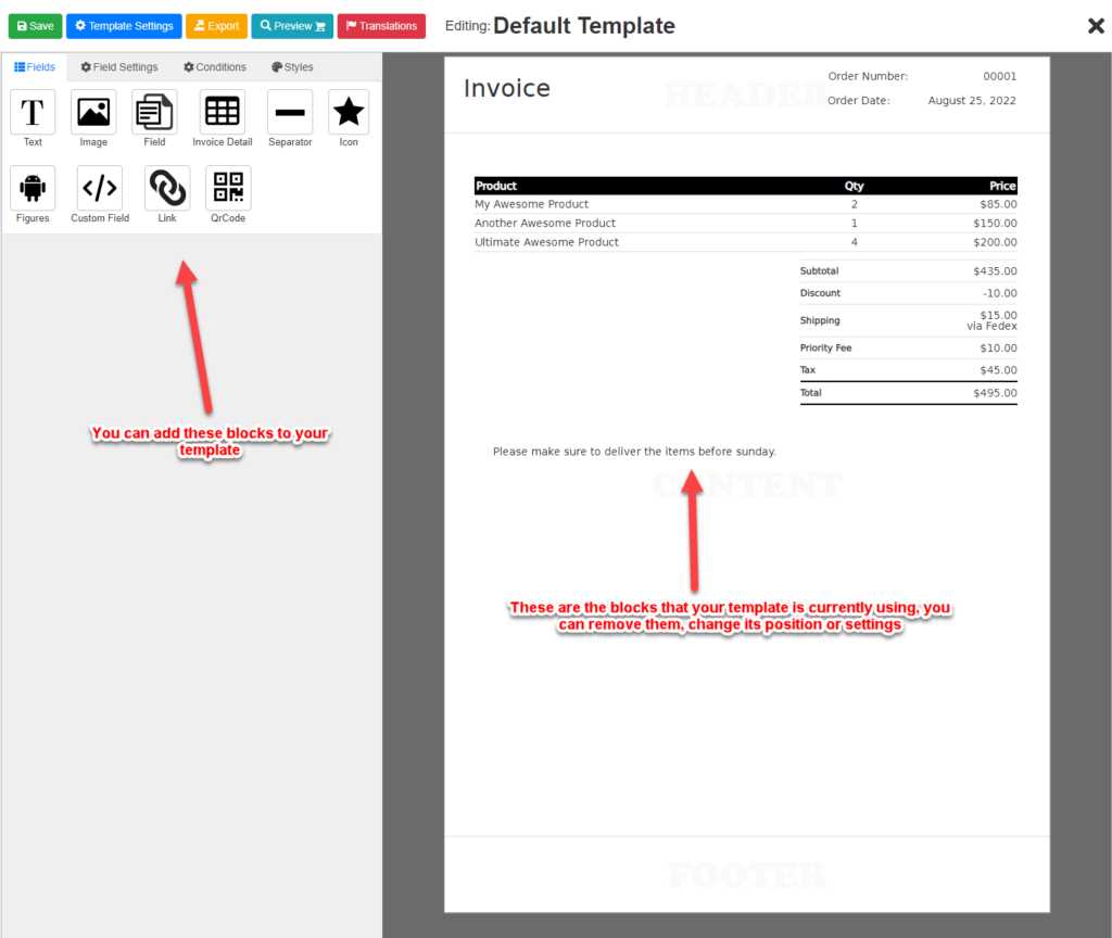 woocommerce pdf invoices custom template