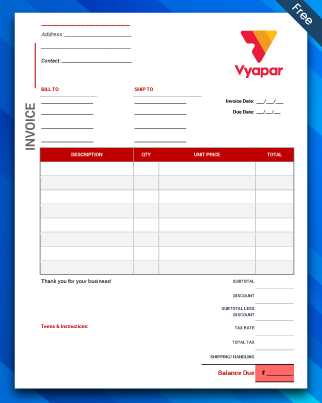 word doc invoice template download