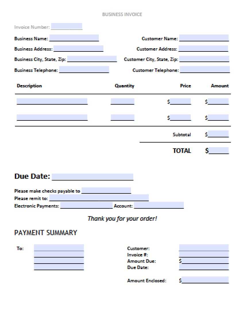 word document blank invoice template word