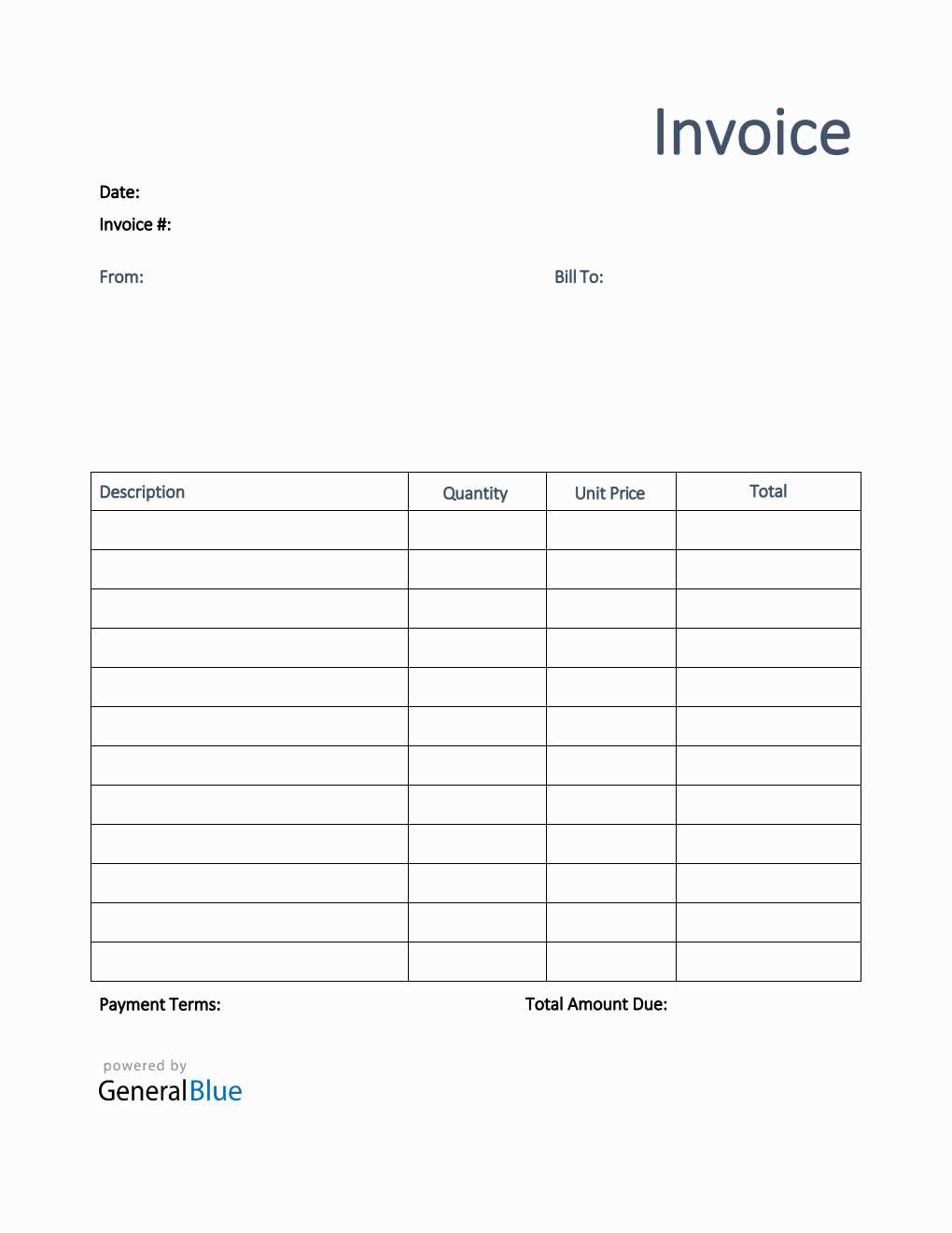 word invoice template that calculates total